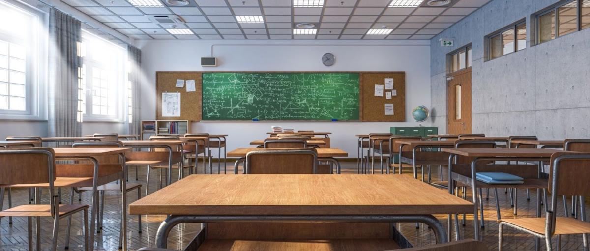 A classroom in a school building